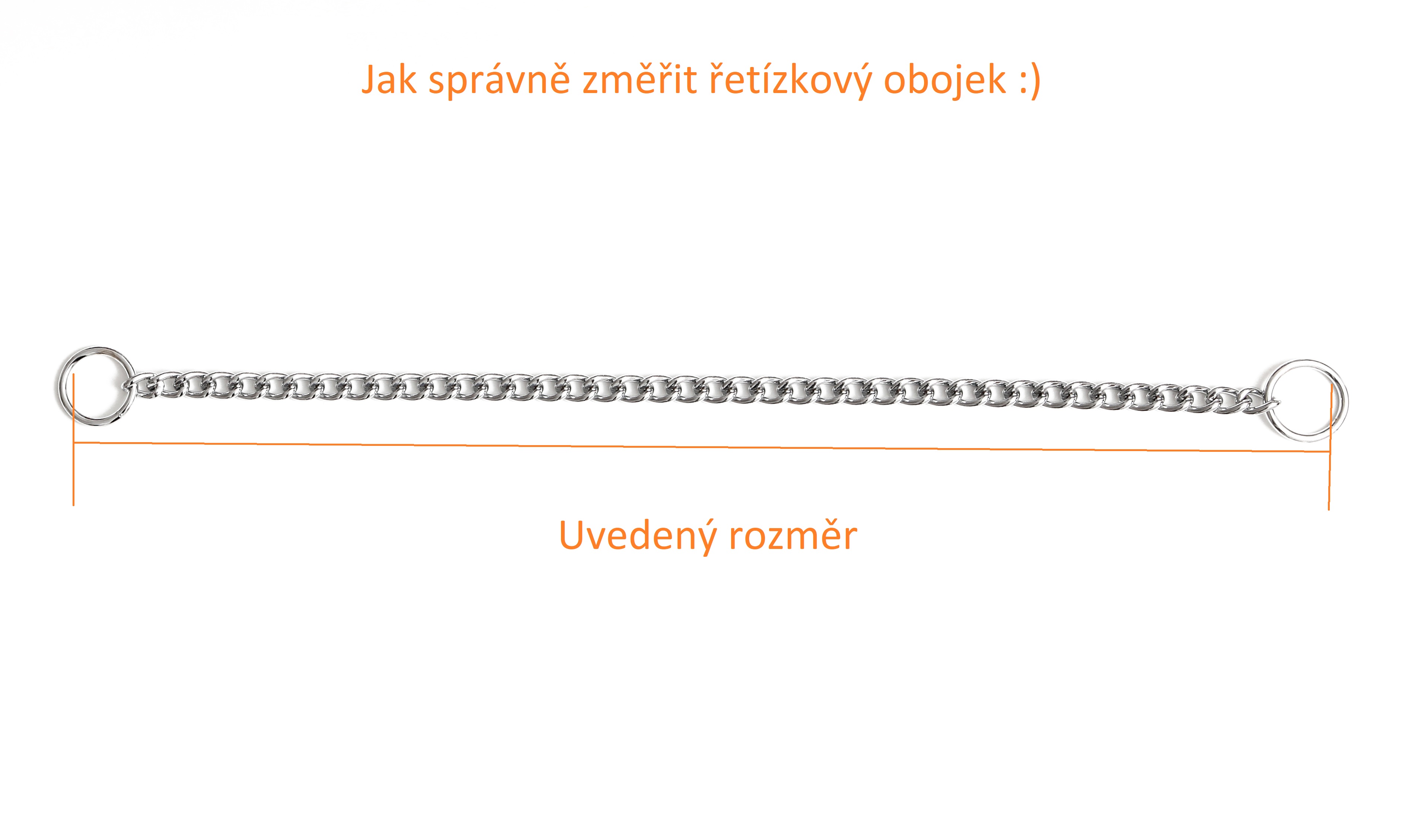 BAFPET | Sťahovací obojok 1-radový retiazka Farba: Strieborná, Rozmer: 3,5mm x 55cm | 00006
