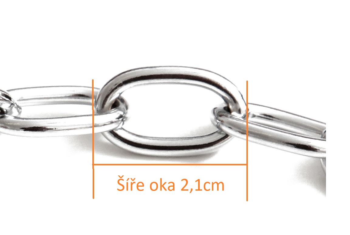 BAFPET | Sťahovací obojok, oválne oká - malé Farba: Strieborná, Rozmer: 3,2mm x 65cm | 00025
