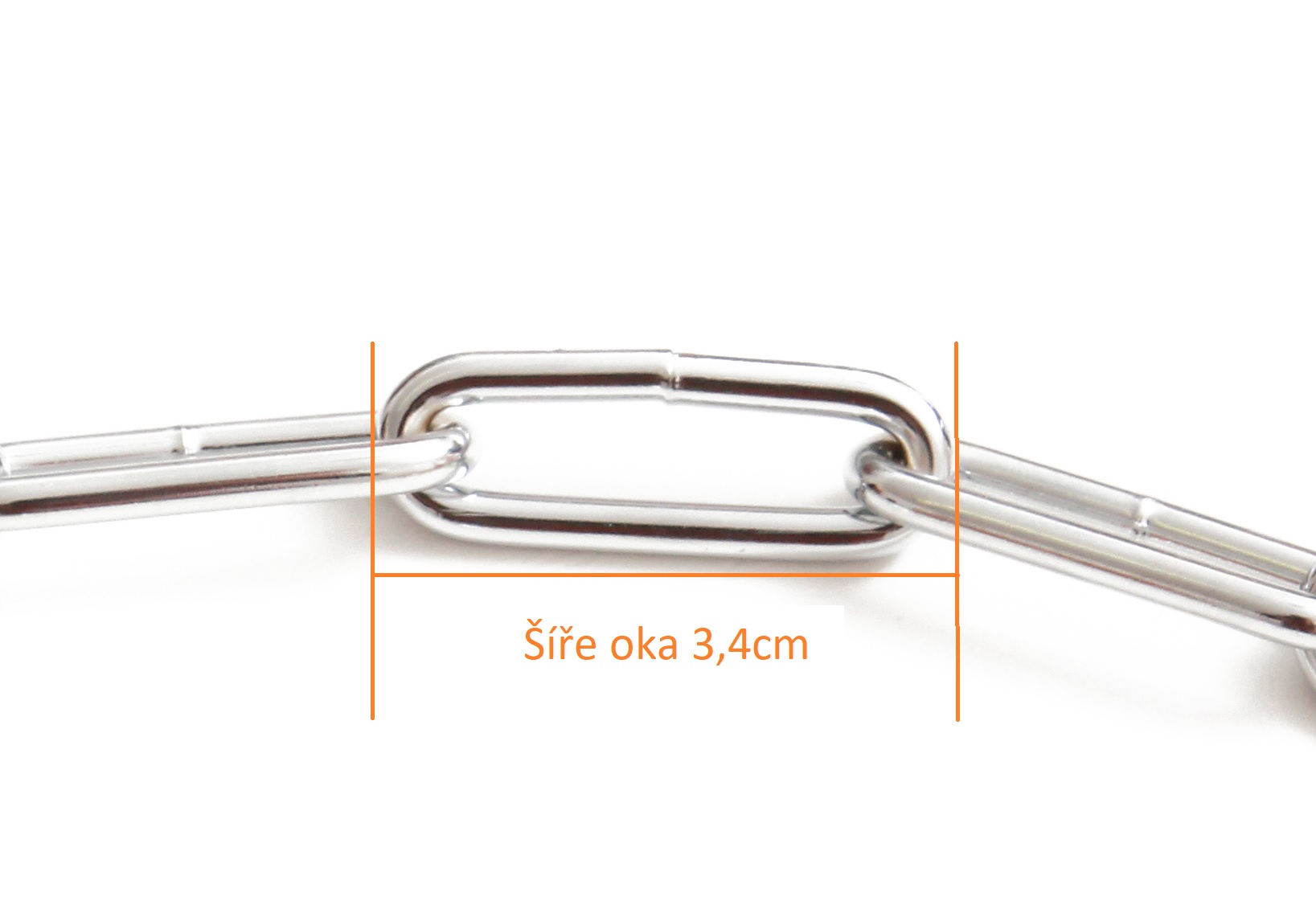 BAFPET | Sťahovací obojok, oválne oká - veľké Farba: Strieborná, Rozmer: 3,8mm x 50cm | 00030