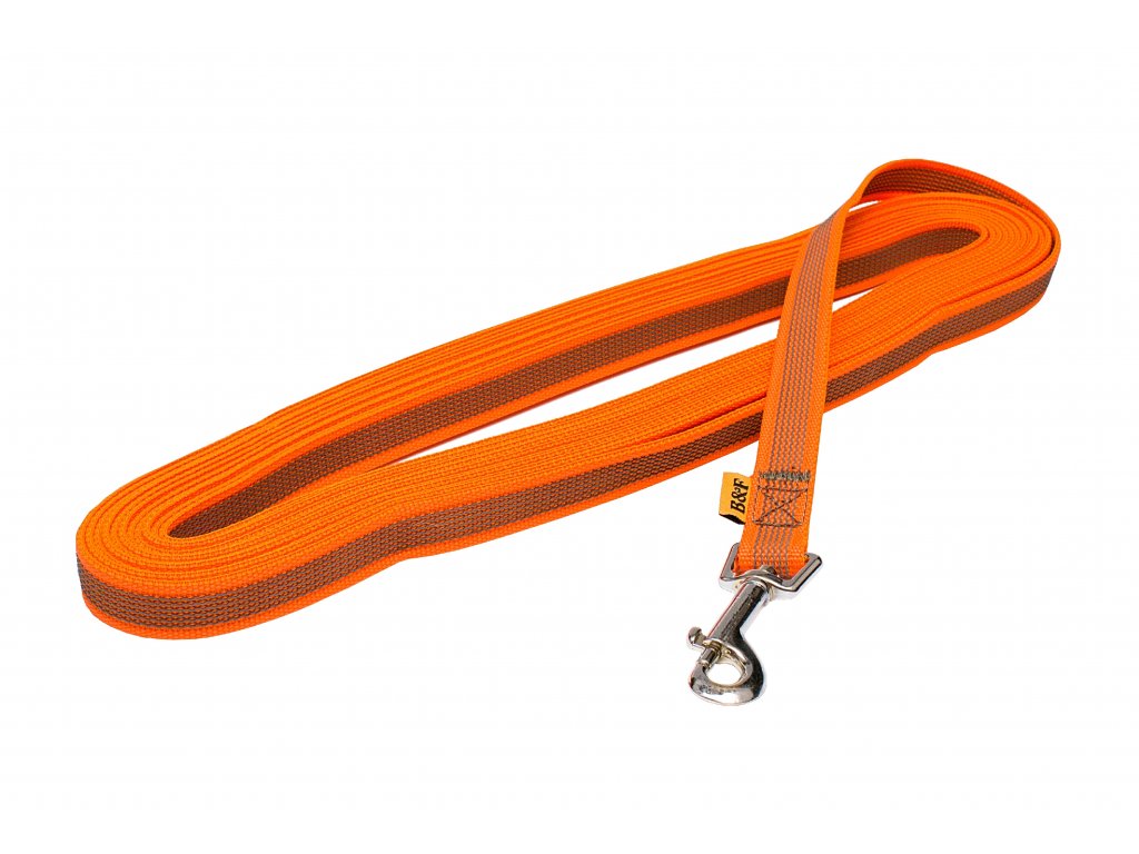 BAFPET Pogumovaná stopovacia vôdzka Farba: Oranžová, Dĺžka: 20mm x 1000cm 18019