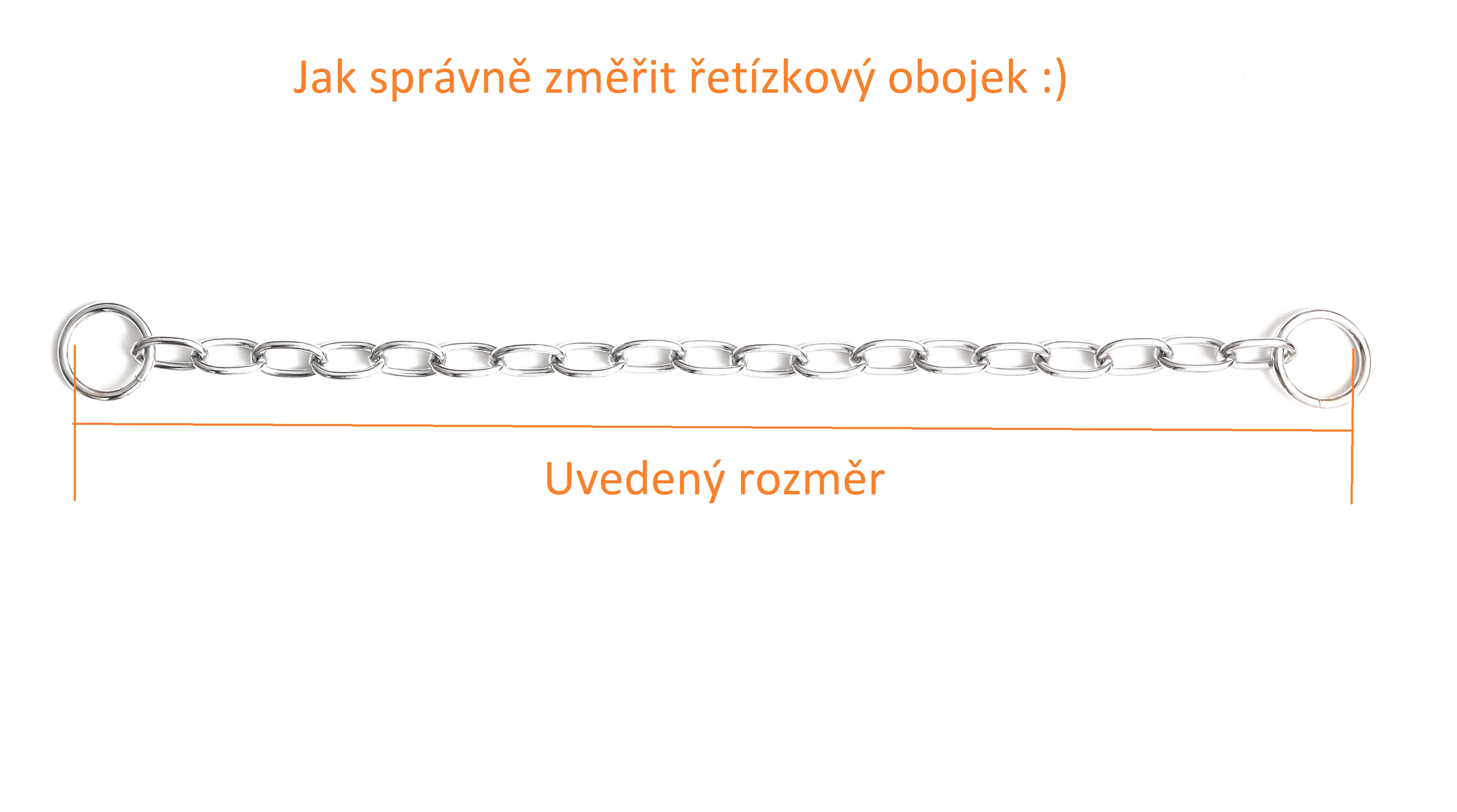 BAFPET | Sťahovací obojok, oválne oká malé, NEREZ Farba: Strieborná, Rozmer: 3,0mm x 45cm | 00036