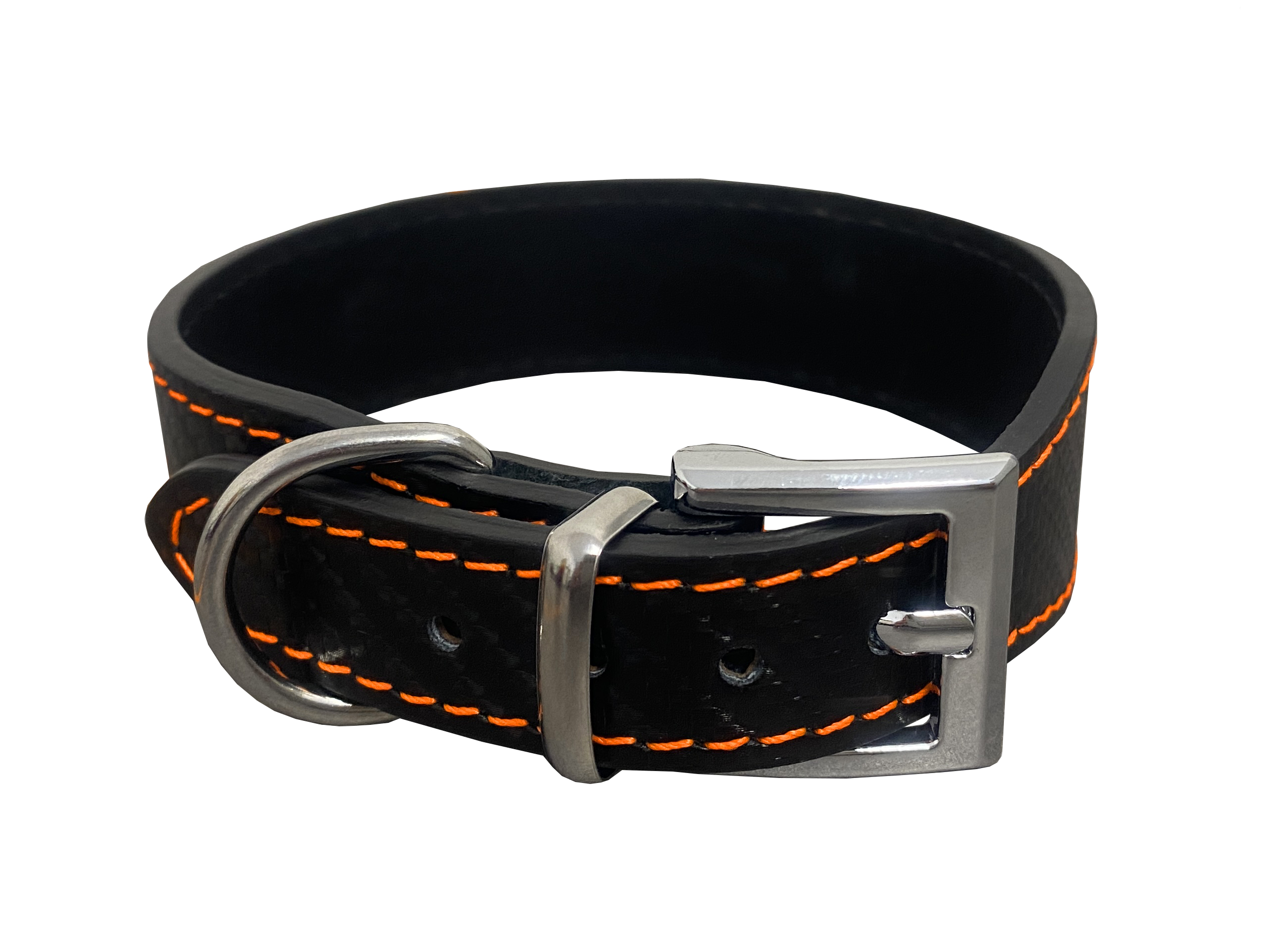 Kožený obojok CARBON, rozšírený Farba: Zelená, Rozmer: 23mm x 34cm /25-30/ 04135