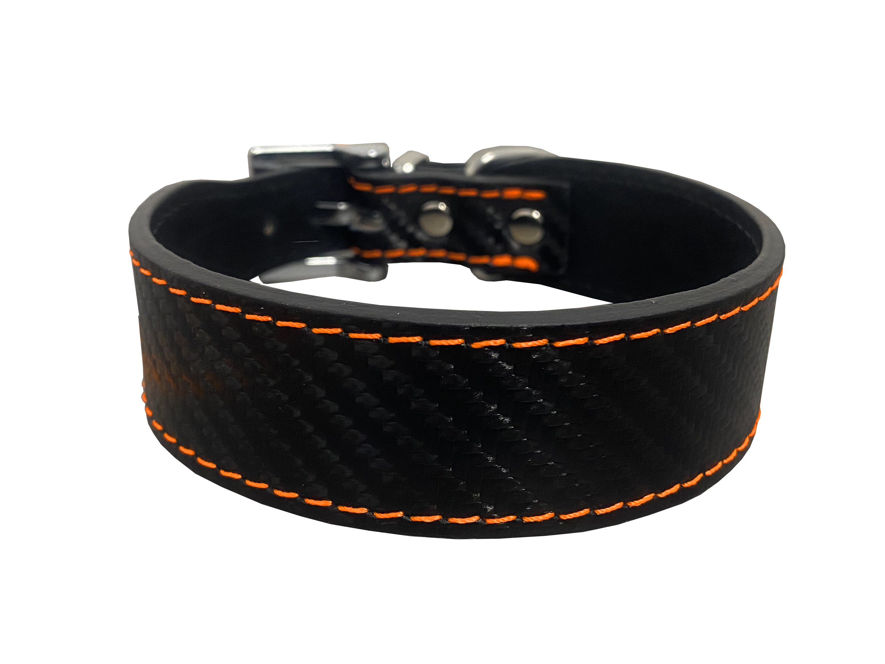 Kožený obojok CARBON, rozšírený Farba: Zelená, Rozmer: 23mm x 42cm /33-38/ 04137