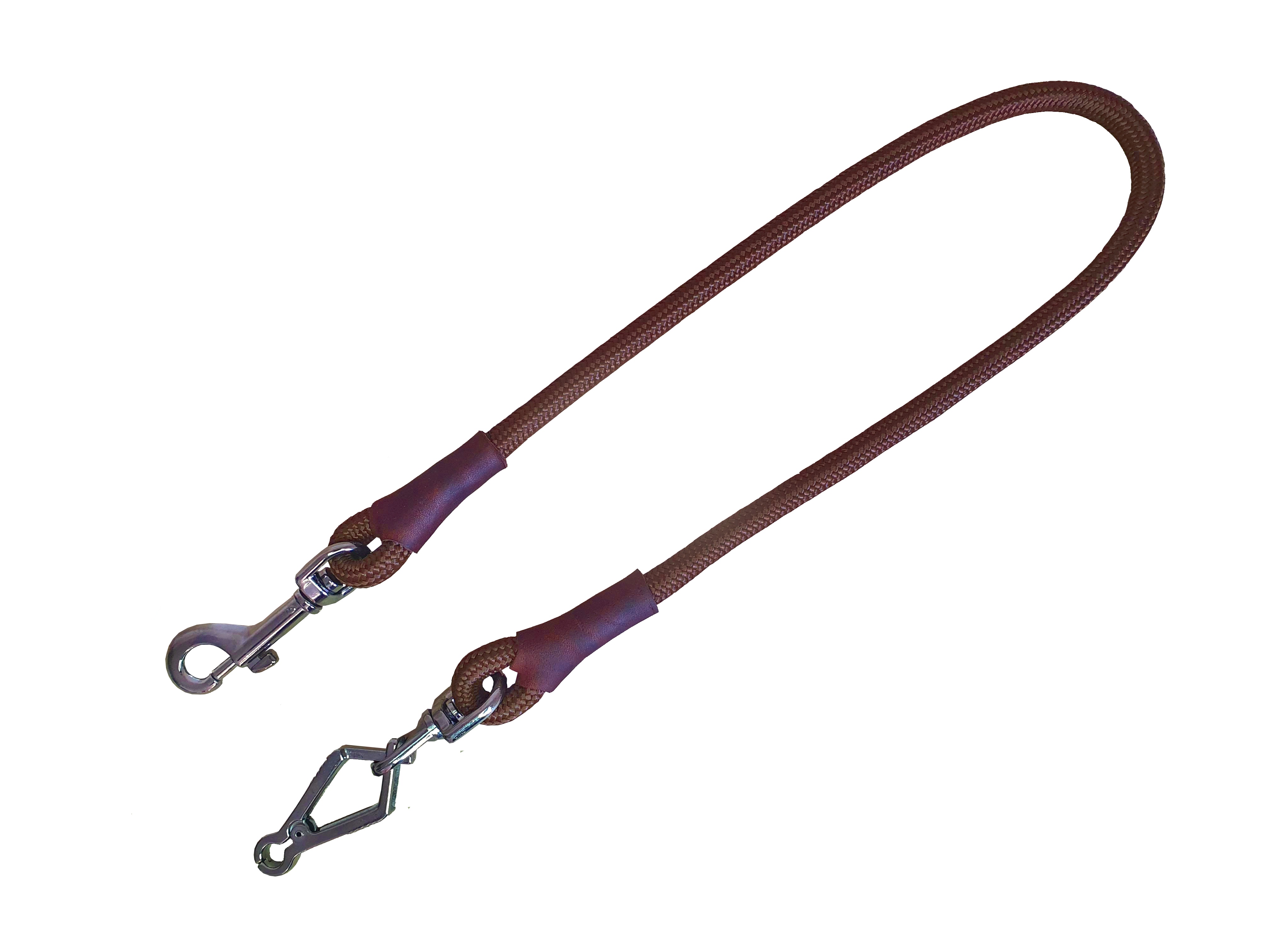 BAFPET Vypúšťacia vôdzka - koncovka 2x karabínka POLYAMID 10 mm Farba: Zelená, Rozmer: 10mm x 75cm 15785