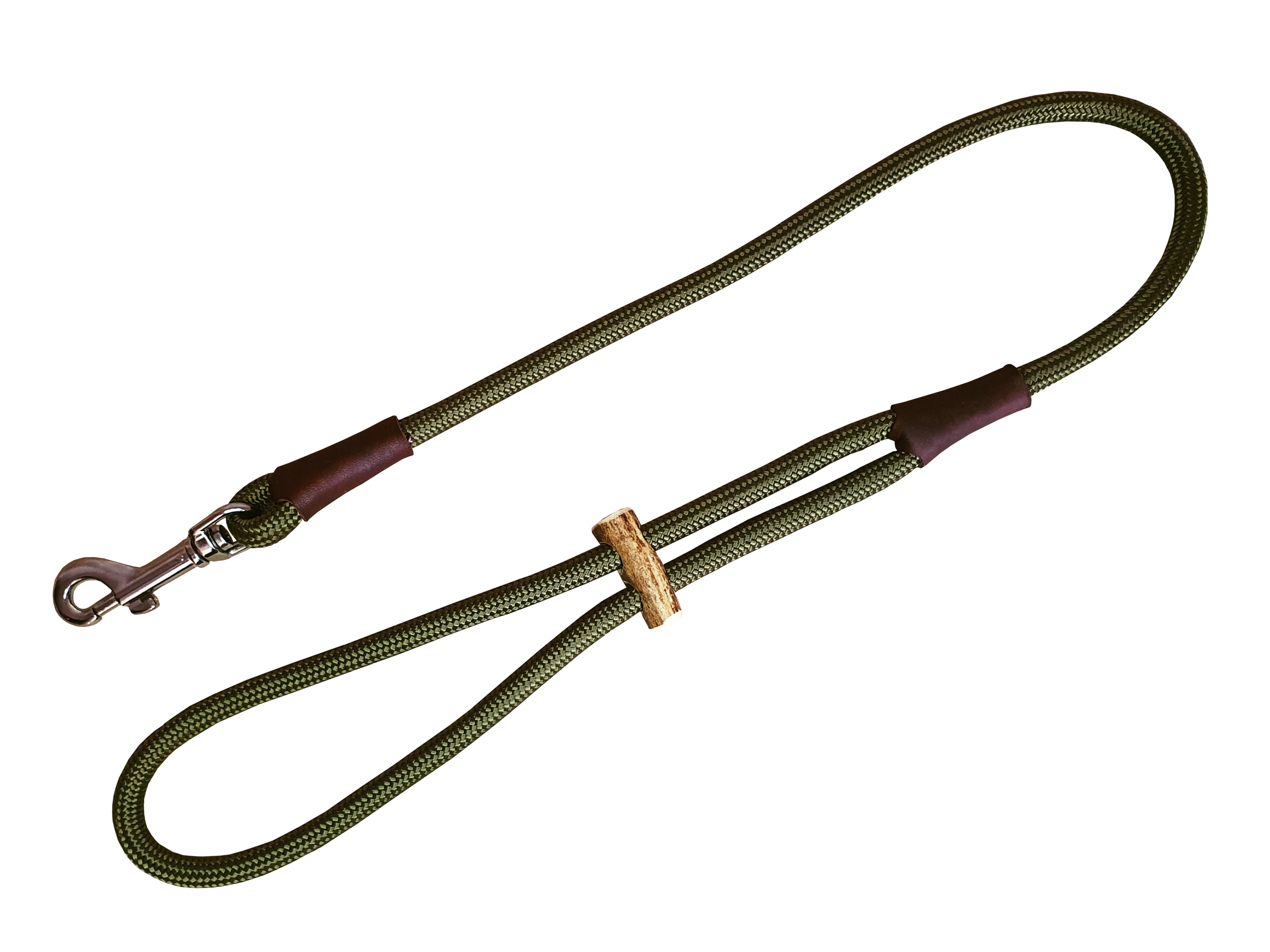 BAFPET Vypúšťacia vôdzka - koncovka 2x karabínka POLYAMID 10 mm Farba: Hnedá, Rozmer: 10mm x 85cm 15787