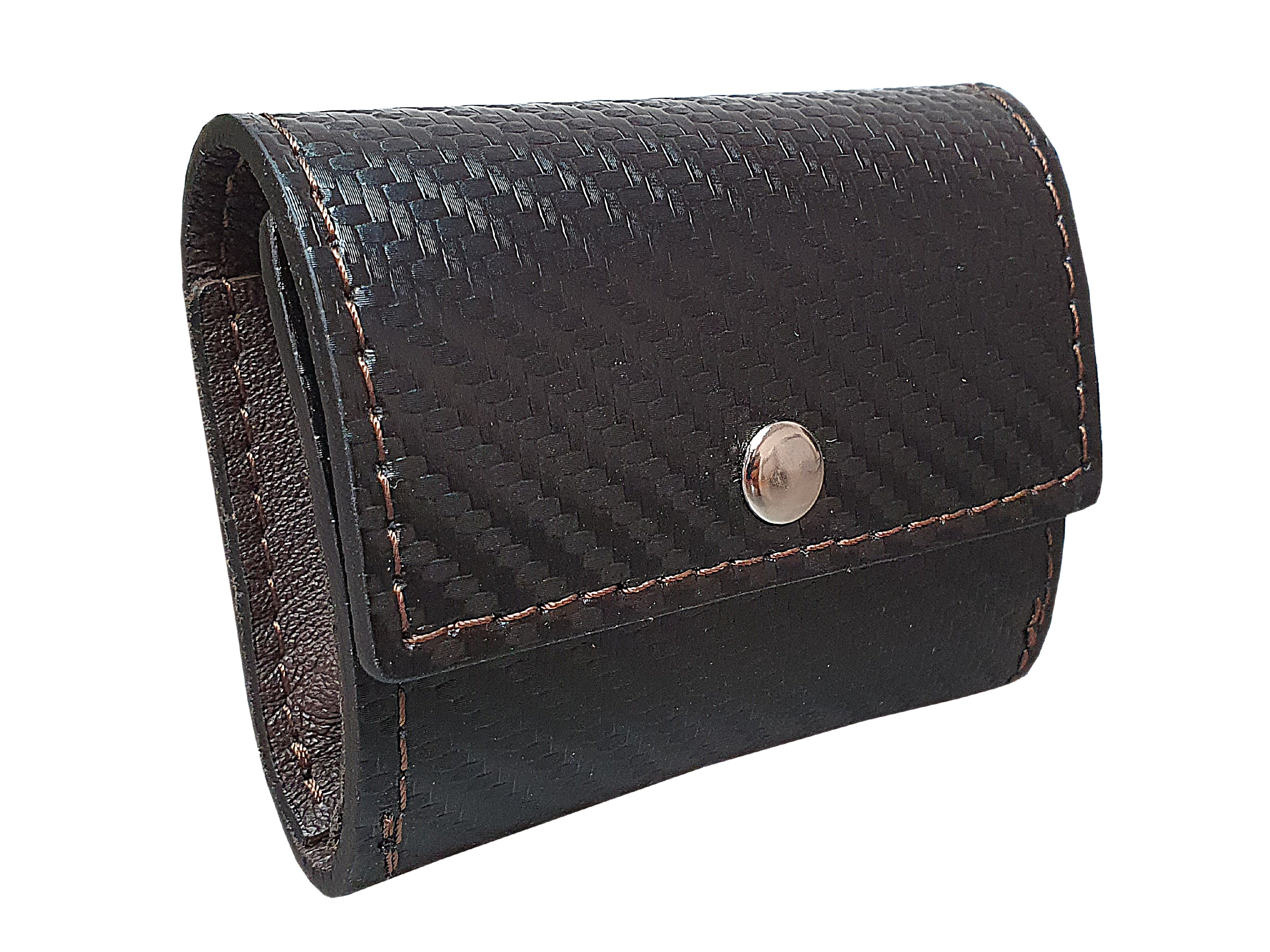 BAFPET Kožené pouzdro na sáčky CARBON Barva: Fuchsie, Rozměr: 8,5cm x 7,5cm 04032