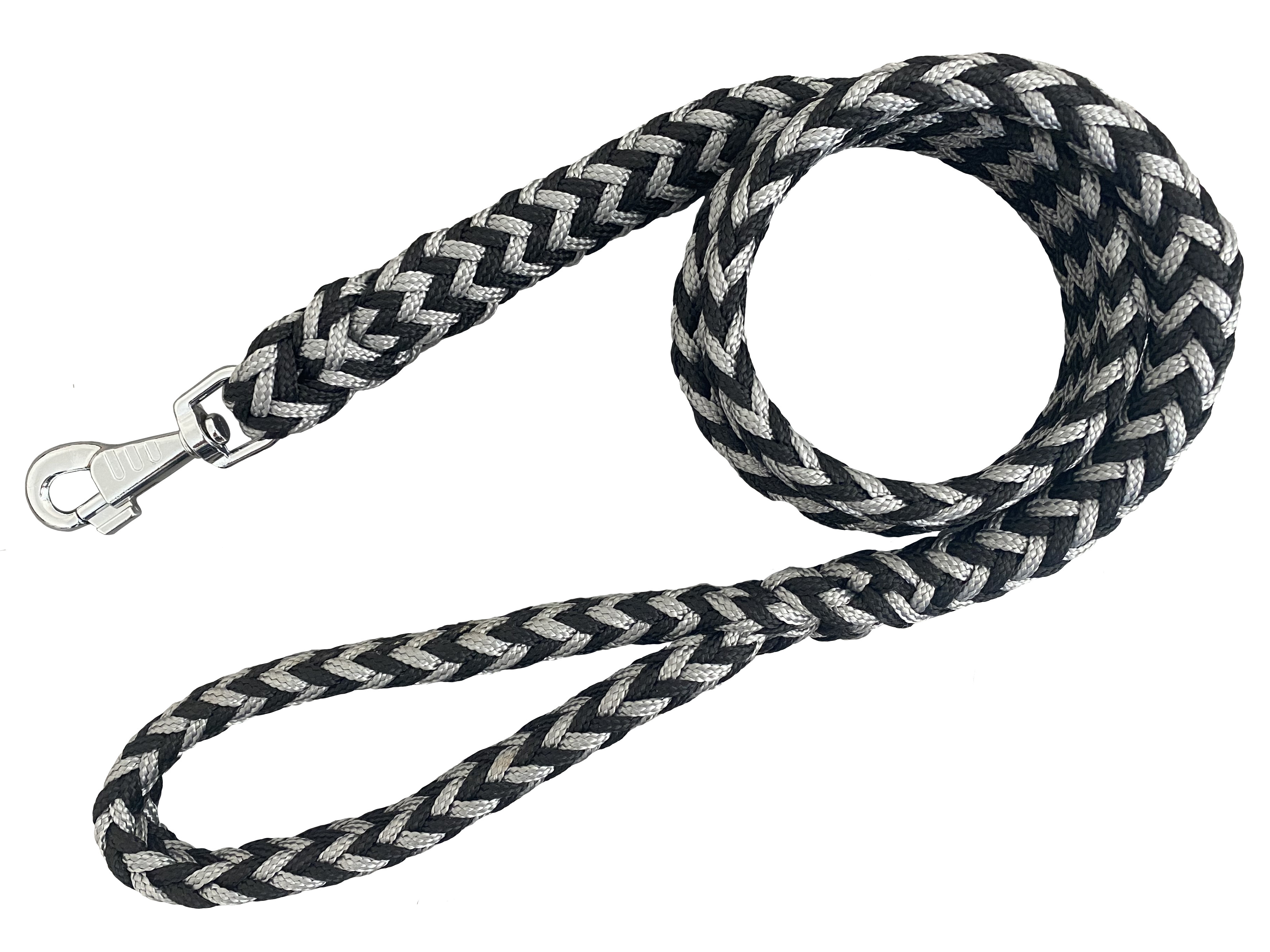 BAFPET Pletená lanová vôdzka HUGO Farba: Čierny mix, Rozmer: 20 mm x 150 cm | 17209