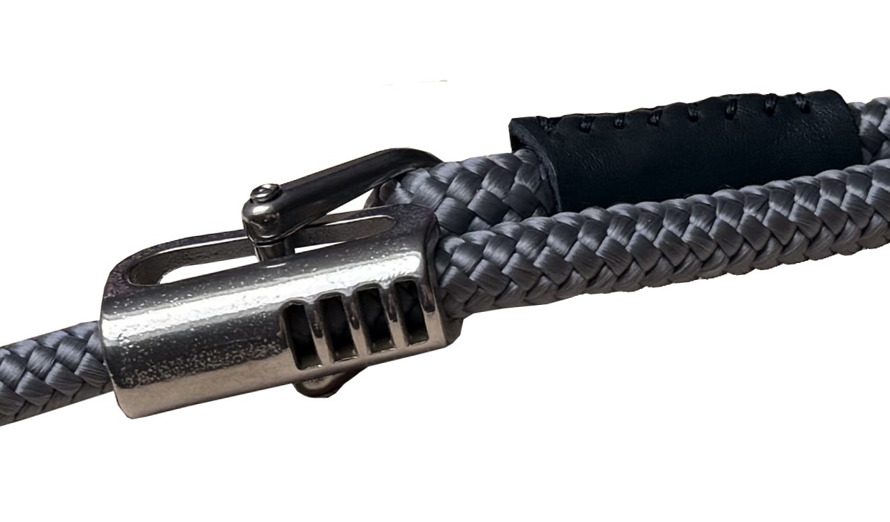 BAFPET Lanová vodítka s kůží, niklová karabina Barva: Modrá, Rozměr: 10mm x 150-270cm 15790