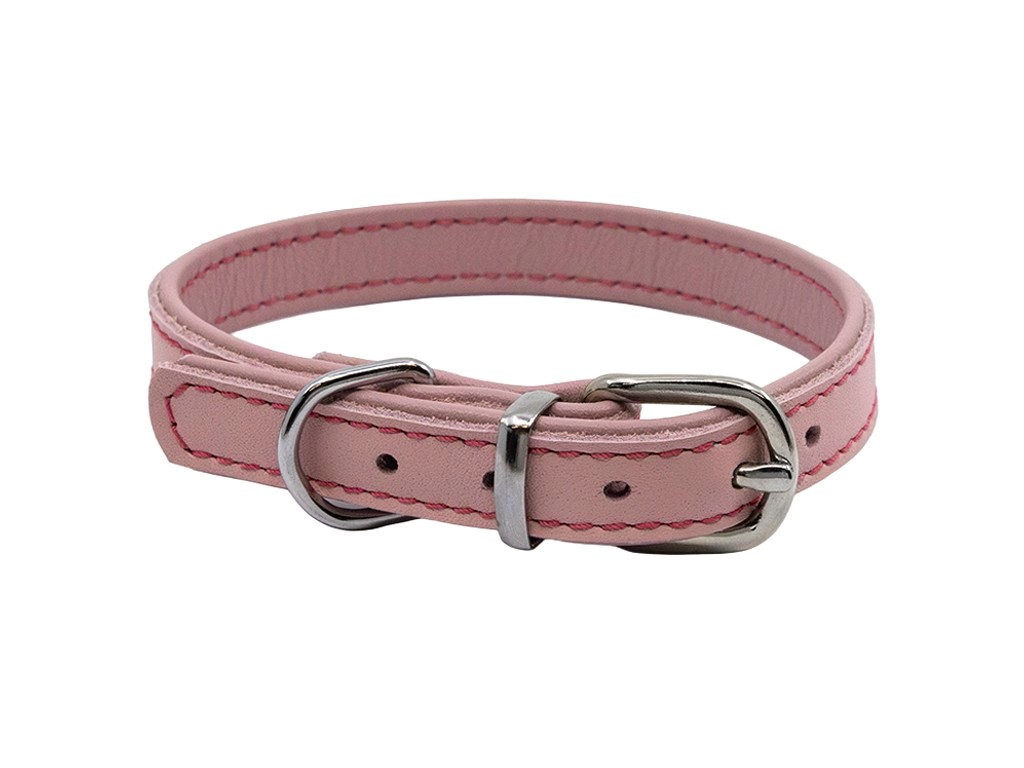 BAFPET Kožený obojek DENY, hladký Barva: Béžová, Rozměr: 16mm x 42cm /34-40/ 04104