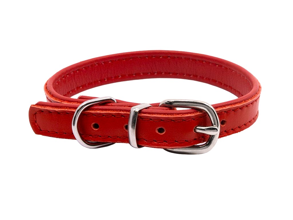 BAFPET Kožený obojek DENY, hladký Barva: Zelená, Rozměr: 16mm x 42cm /34-40/ 04104