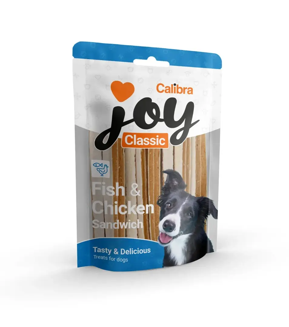 Pamlsok CALIBRA Joy DOG Classic Fish & Chicken Sandwich 250g