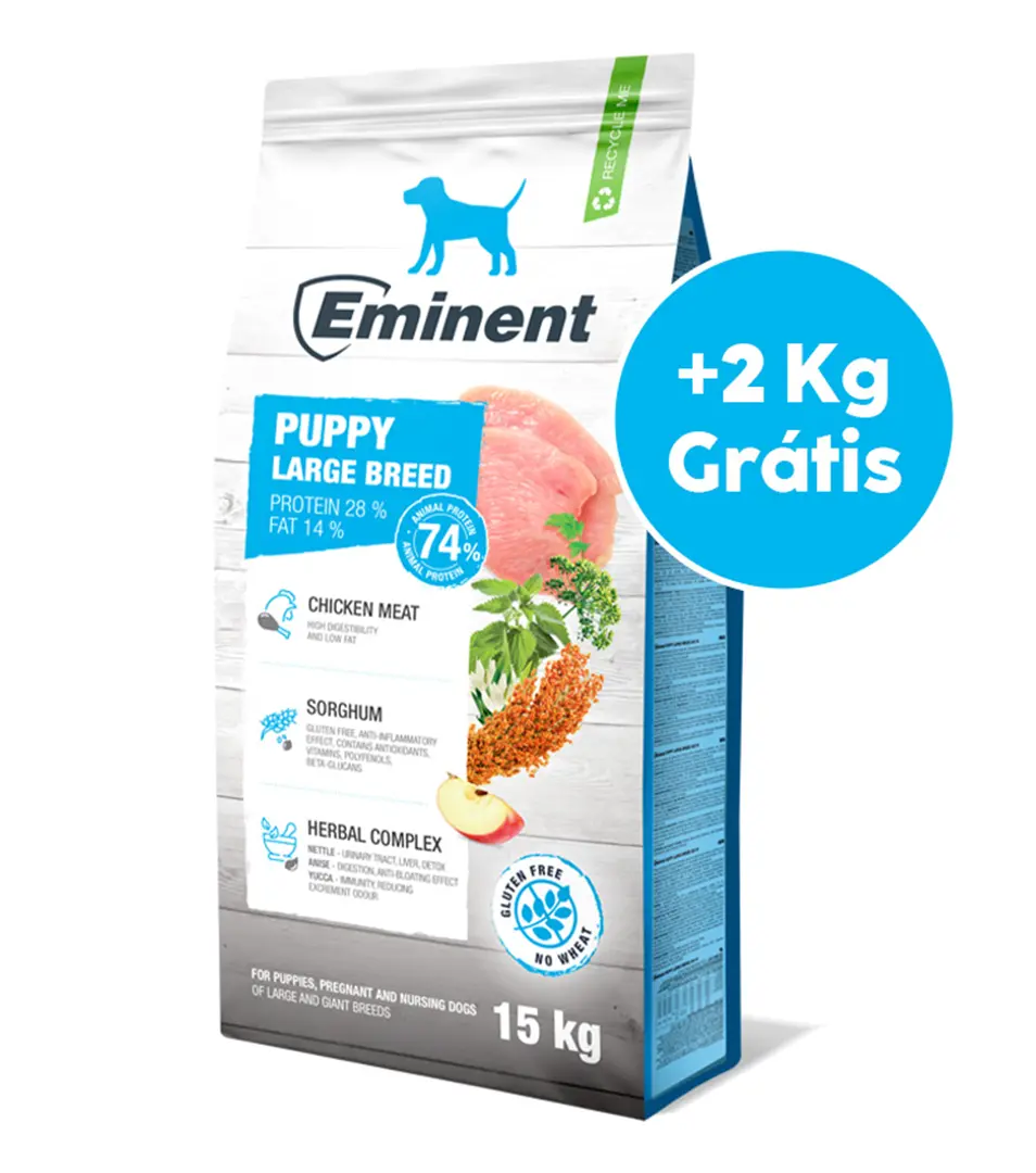 Eminent Dog Puppy Large Breed 15 kg +2 kg Grátis