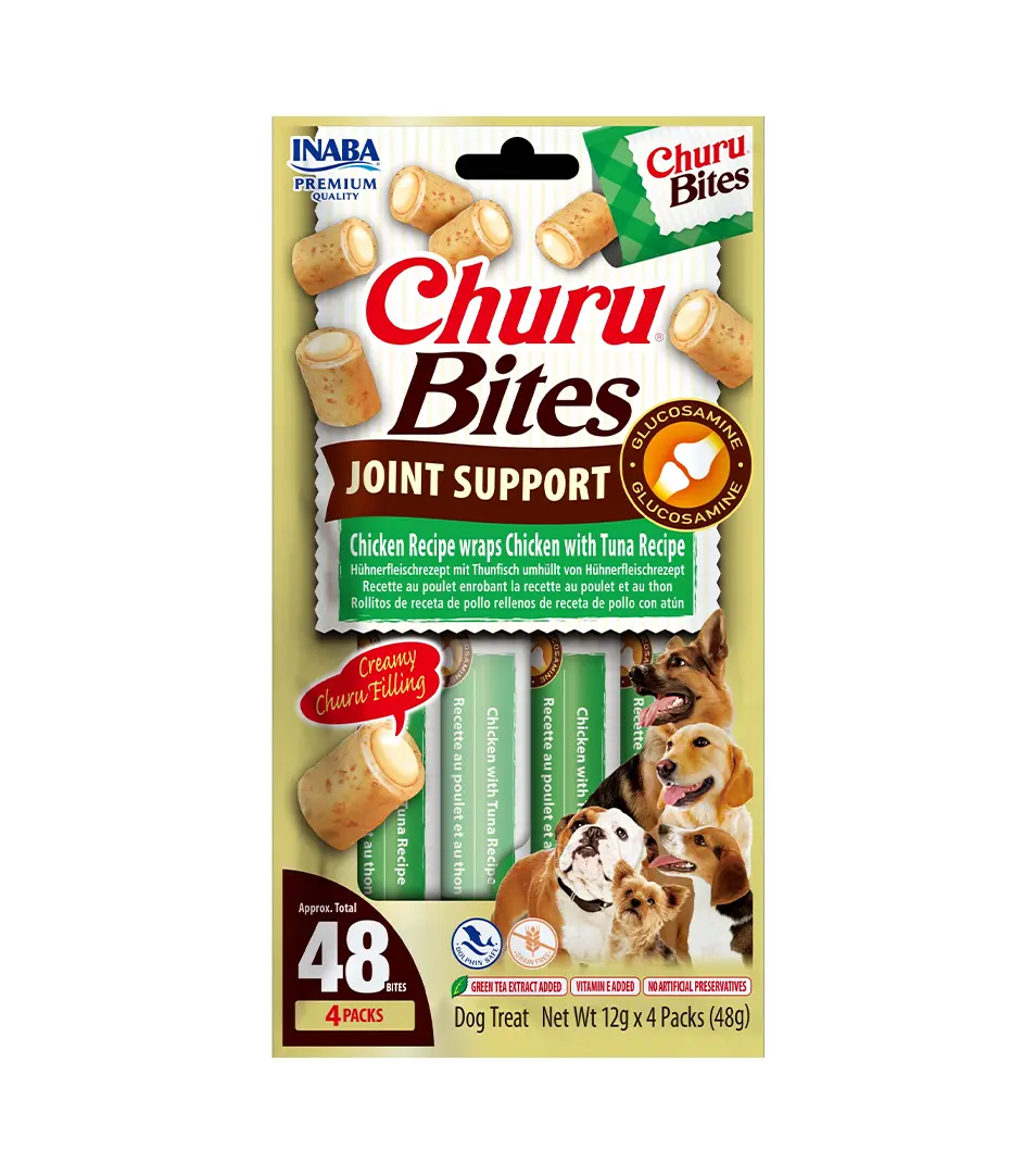 Pamlsok Inaba Churu Bites joint dog kura & tuniak 4 x 12 g