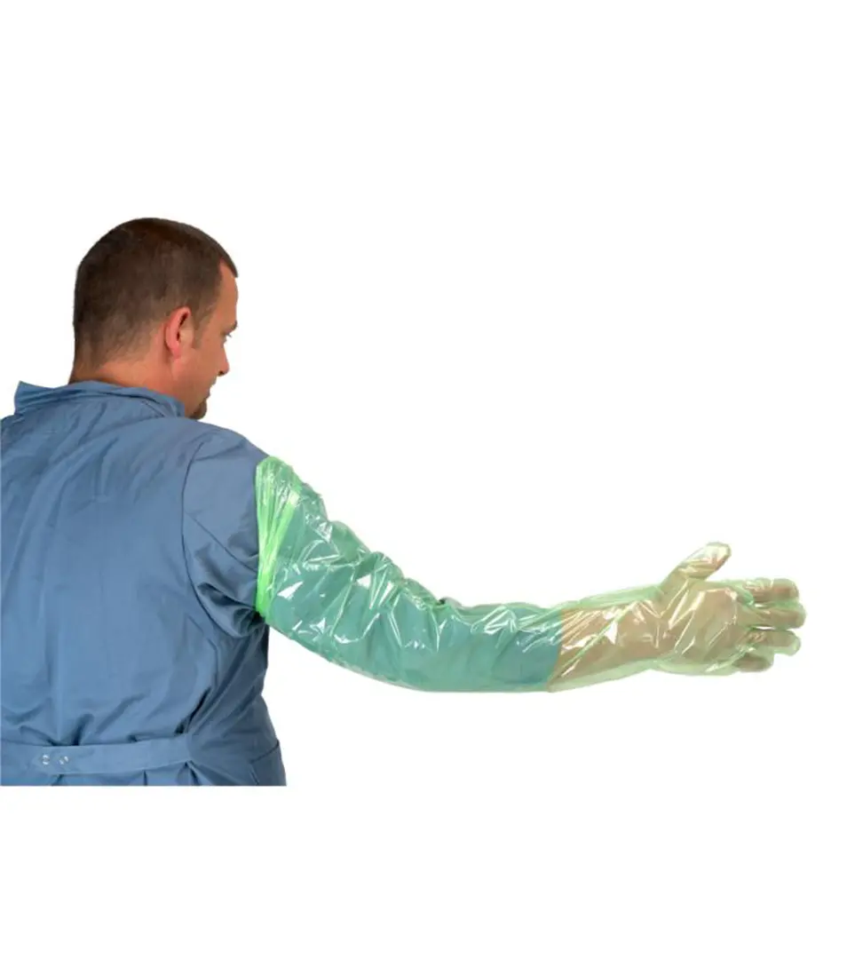 Rukavice vyšetrovacie KRUTEX, mäkké, zelené, veľ. L, 95 cm 100 ks