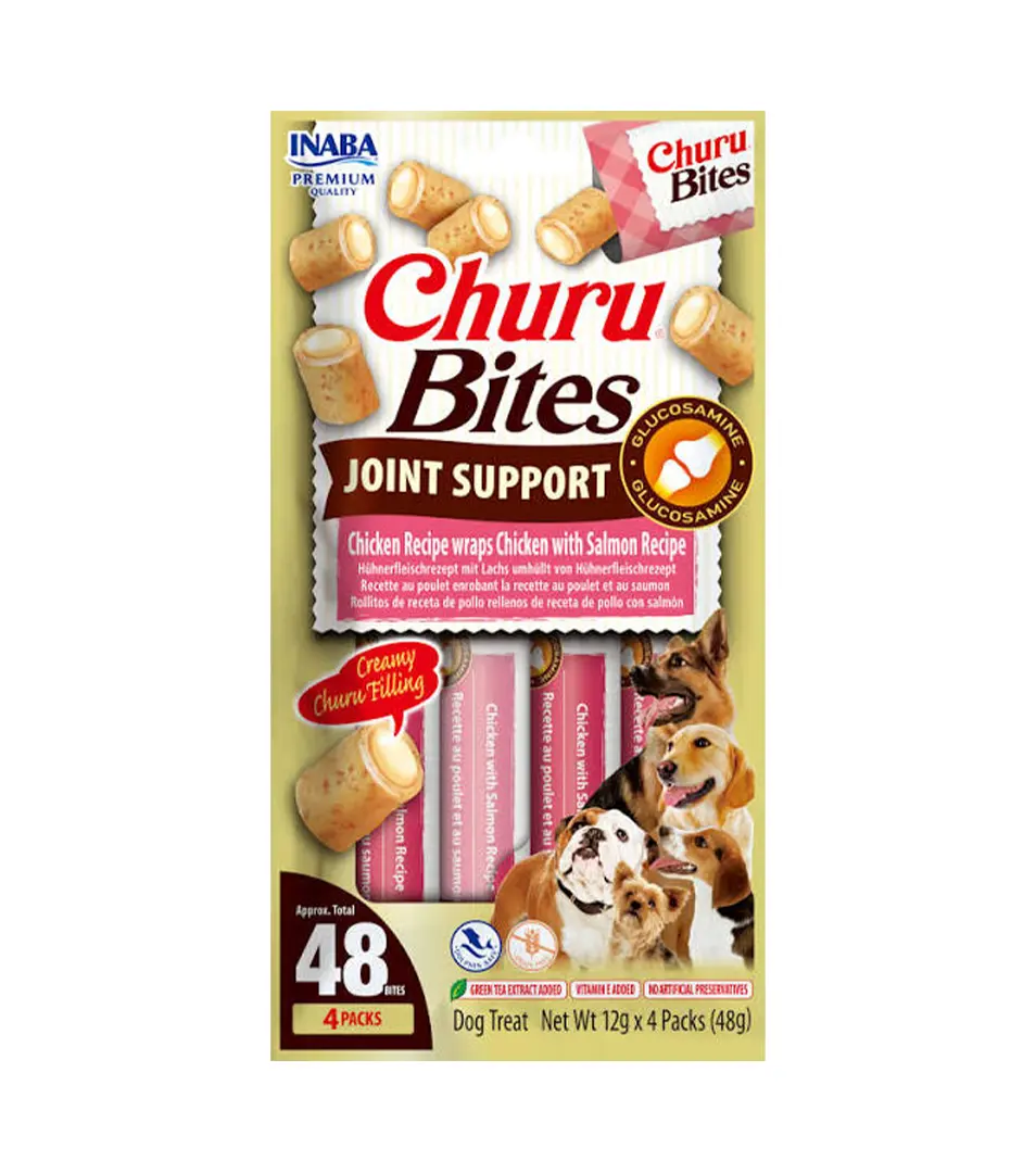 Pamlsok Inaba Churu Bites joint dog kura & losos 4 x 12 g