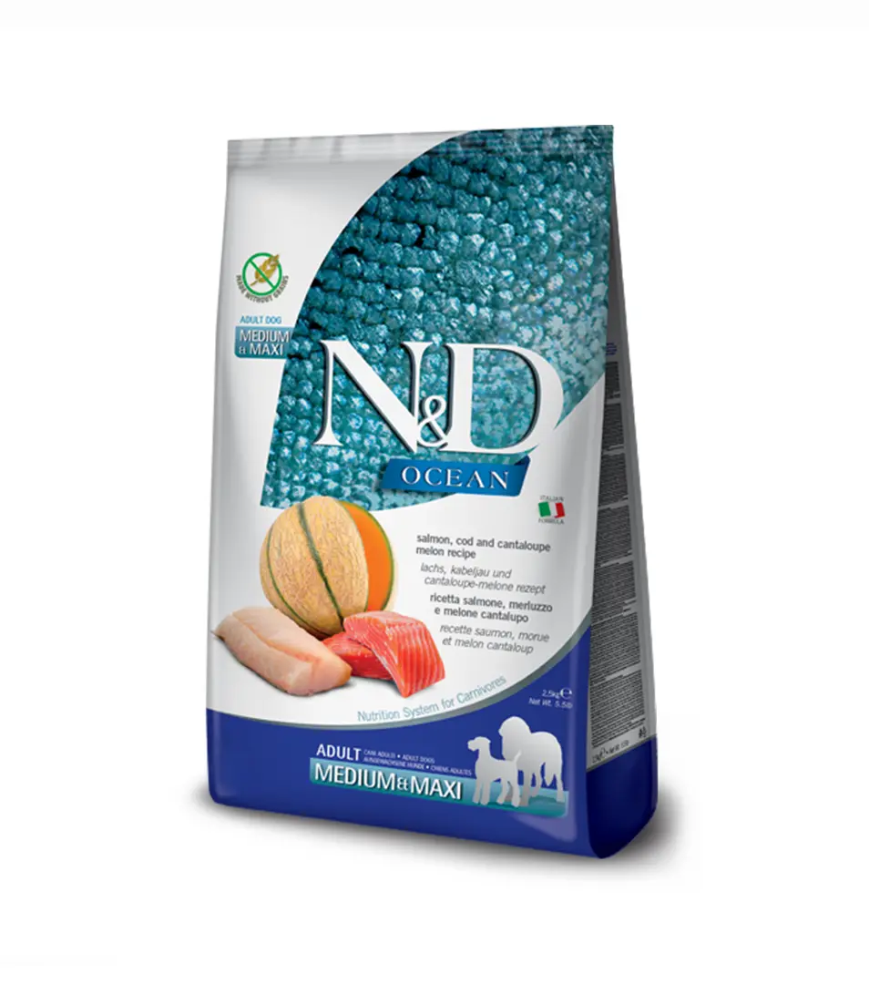 Farmina N&D dog OCEAN PUMPKIN (GF) adult medium & maxi, salmon, cod & cantaloupe melon 2,5 kg