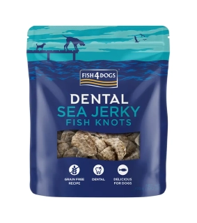 FISH4DOGS Dentálne pamlsky pre psov morská ryba - uzlíky 100g