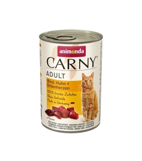 Animonda CARNY® cat Adult hovädzie,kura a kačacie srdiečka bal. 6 x 400 g konzerva