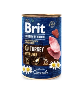 Brit Premium by Nature dog Turkey with Liver 6 x 400 g konzerva