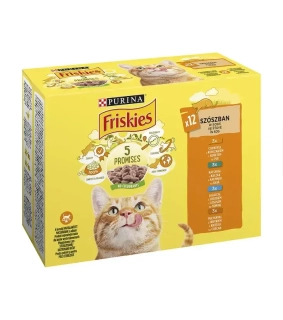 Nestlé Friskies cat Multipack kura&kačica&losos&morka kapsička 12x85 g