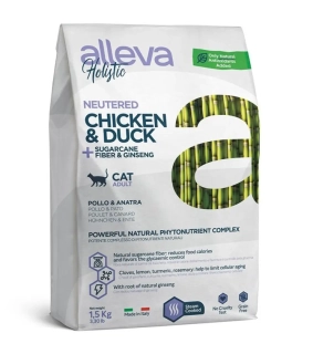 Alleva HOLISTIC cat neutered chicken & duck & sugarcane fiber & gingseng 5 kg