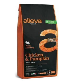 Alleva NATURAL dog puppy mini chicken & pumpkin 12 kg