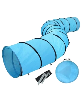 Agility tunel TENT, preliezací, dĺžka 300cm, s priemerom 60cm, polyester, modrý