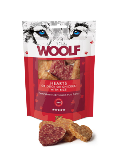 Pamlsok Woolf Dog Duck & Chicken Hearts 100 g