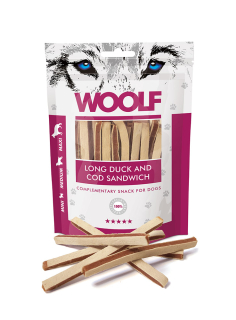 Pamlsok Woolf Dog Duck & Codfish Soft Sandwich LONG 100 g