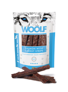 Pamlsok Woolf Dog Salmon & Carrot Strips 100 g