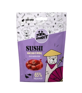Pamlsok Mr. Bandit sushi duck & fish 80g