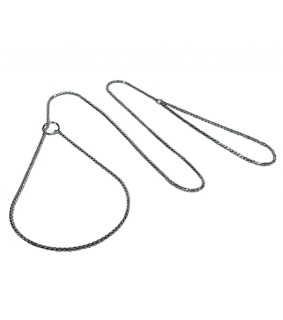 BAFPET Retiazková výstavná vôdzka SNAKE, Farba: Strieborná, Dĺžka: 3,5 mm x 140 cm | 00221