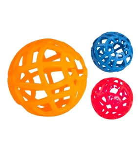 Lopta pre psa - dierovaná/voňavá 14 cm, mix farieb