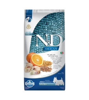 Farmina N&D dog OCEAN (AG) adult mini, codfish, spelt, oats & orange 7 kg