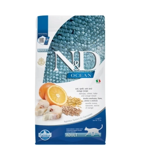 Farmina N&D cat OCEAN (AG) adult, codfish, spelt, oats & orange 1,5 kg