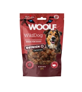 Pamlsok WOOLF WildDog Ostrich & Cod Twisties 100 g