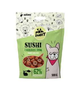 Pamlsok Mr. Bandit sushi rabbit with fish 500g