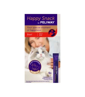 Happy Snack by Feliway hovädzie, 6 x 15 g