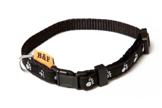 BAFPET Popruhové obojky TLAPKY Barva: Černá, Rozměr: 10mm x 20-35cm 18105T