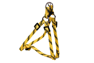 BAFPET Popruhový postroj NYLON, farebno-čierne Farba: Žltá, Veľkosť: 10mm x OH 27-41cm 18411
