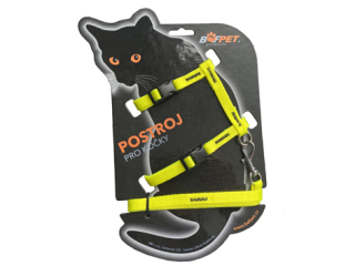 BAFPET Set CAT postroj + vôdzka Farba: Žltá, Veľkosť postroja: 120cm /OK 19-26cm, OH 24-37cm/ 20410N