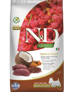 Farmina N&D dog QUINOA (GF) adult mini, skin & coat, venison & coconut 2,5 kg