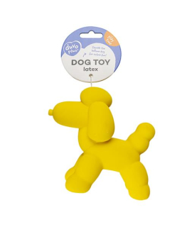 Hračka DUVO+ latexový balón pudel, pískajúci, žltý 14x6x12,5 cm