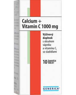 Calcium + Vitamin C 1000 mg tbl.eff. 10 tbl.