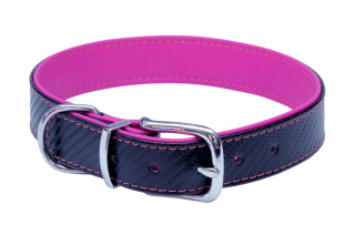 Kožené obojky CARBON Barva: Fuchsie, Rozměr: 32mm x 66cm /52-61/ 04133