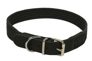 BAFPET Popruhové obojky, BAVLNA Barva: Černá, Rozměr: 25mm x 45cm /39-45/ 18134