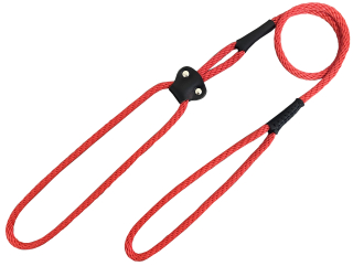 BAFPET Lanové předváděcí vodítko s kůží Barva: Červená, Rozměr: 6mm x 100cm 15219K