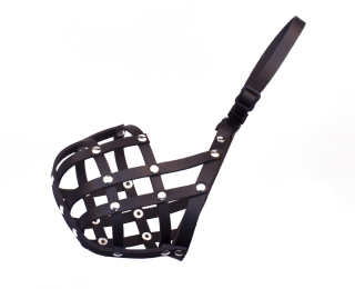 BAFPET Kožený náhubok, pletený Farba: Čierna, Rozmer: č. 3, OČ 26cm, DČ 7cm, OK 35-47cm 19703C