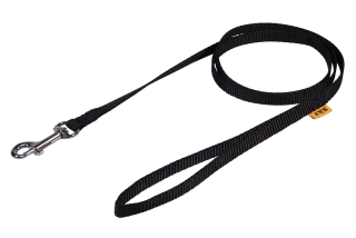 BAFPET Popruhová vodítka JEDNOBAREVNÁ Barva: Černá, Rozměr: 10mm x 120cm 18202J