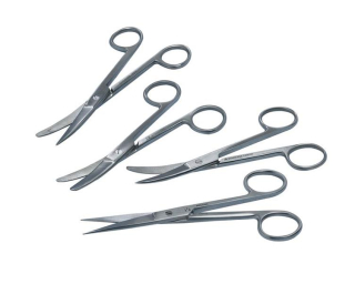 Nožnice chirurgické KRUUSE Grazil zahnuté T/T 140 mm